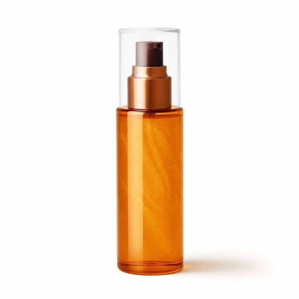 Huile solaire corps SPF20 peau bronzée présenté seul